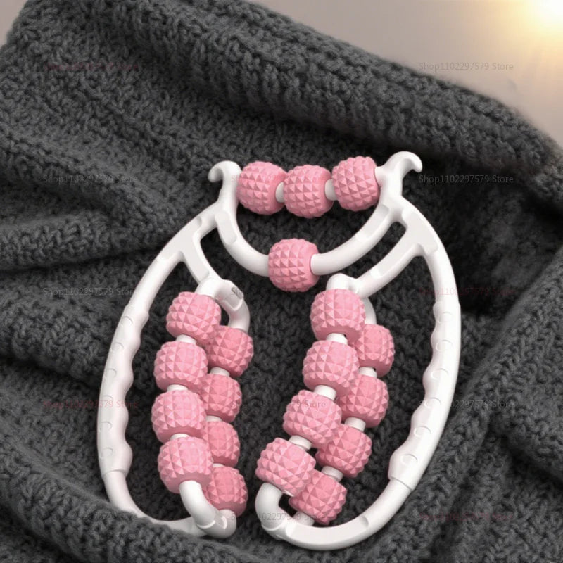 Détail rouleaux masseur anti cellulite rose