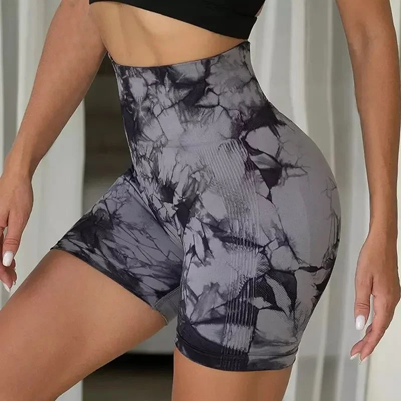 Short femme gris taille haute fitness